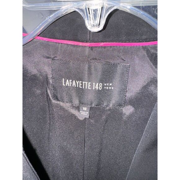 LAFAYETTE 148 New York Blazer Black Woven Design Double Zip Evening Jack… - Picture 3 of 5